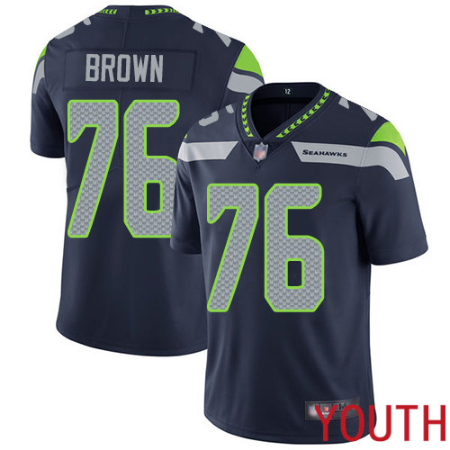 Seattle Seahawks Limited Navy Blue Youth Duane Brown Home Jersey NFL Football #76 Vapor Untouchable